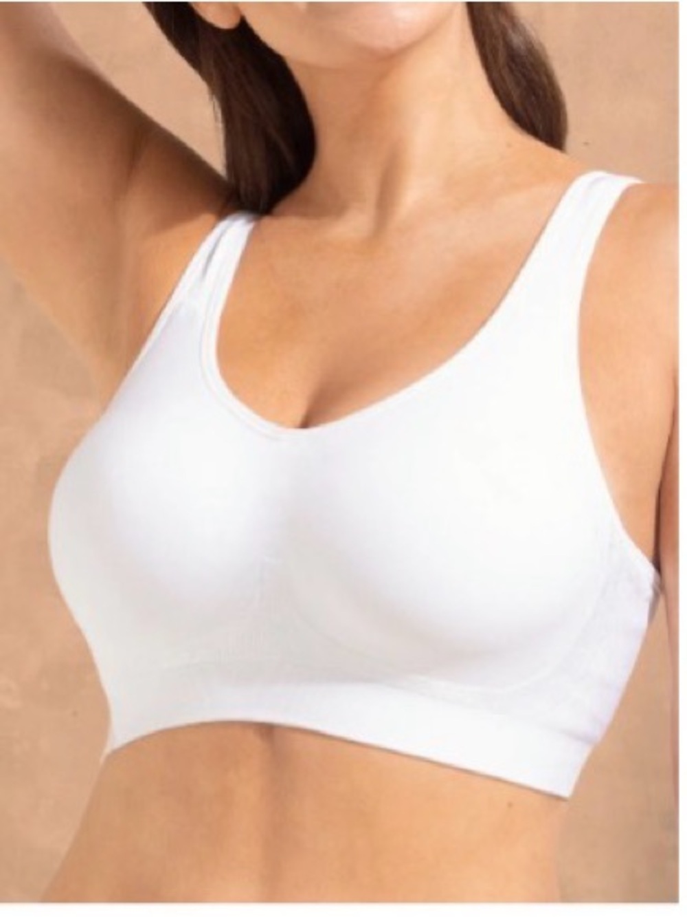 truekind Daily Comfort Wirefree Shaper Bra White Medium NWT